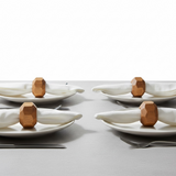 Handmade Teak or Iroko Wood Napkin Rings Set of 6