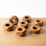 Handmade Teak or Iroko Wood Napkin Rings Set of 6