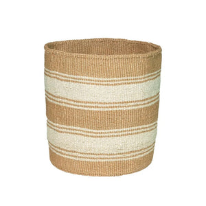 Kiondo Floor Sisal Storage Basket | Natural Stipes Melange