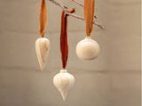 Traditional Carved Wooden Christmas Ornaments Decorations or Festive Décor -Natural