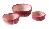 Felted Wool Nesting Bowl Organic eco-friendly minimalist decoration -  Berry