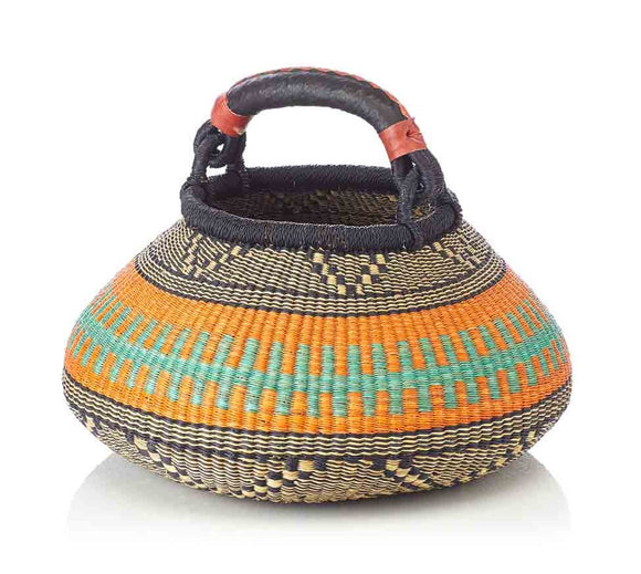 Ghana Pot Basket Orange - diameter: 16