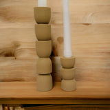 Totem Pine Candlestick Holder | Wooden Candle Holders - Desert