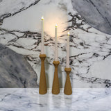 Tapered Diamond Candlestick Holder | Wooden Candle Holders - Desert