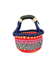 African Market Basket | Ghana Bolga Basket Pastel Pink 1 EA