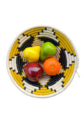 Trade Uganda African Bukedo Bowl  Black Yellow & Tan 13" Across -