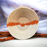 Trade Uganda African Bukedo Bowl  Earth Tone with Burnt Orange 13" Across