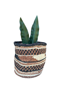 Kiondo Floor Sisal Storage Basket | Planter Baskets | Brown Bushoki