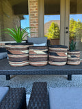 Kiondo Floor Sisal Storage Basket | Planter Baskets | Brown Bushoki