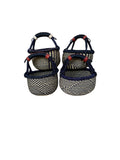 Small African Market Basket | Ghana Bolga Basket | 9"-11" Across - Diamond
