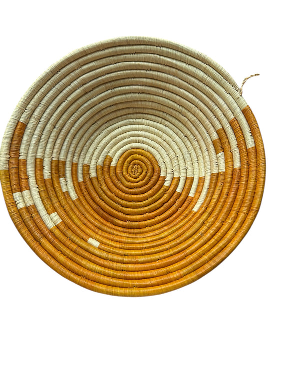 Trade Uganda African Bukedo Bowl Light Orange with White 12