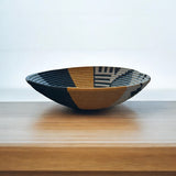 Rwanda African bowl - Orange Gray Geo