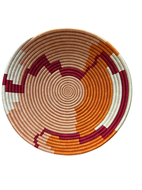 Rwanda African bowl - Orange with Peach