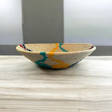 Rwanda African bowl - Orange Turquoise Red