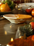 Trade Uganda African Bukedo Bowl Light Orange with White 12" Across