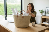 Tan Mifuko Kiondo Kenya Bag Shopping Bag, Picnic Bag, Storage, Floor Basket, Home Decor - Small Straps