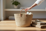 Tan Mifuko Kiondo Kenya Bag Shopping Bag, Picnic Bag, Storage, Floor Basket, Home Decor - Small Straps