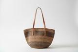 Shopping Tote Bag / Kiondo Basket/ Kiondo Beach Bag - Light Brown With Grey