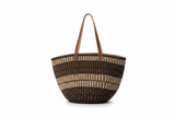 Shopping Tote Bag / Kiondo Basket/ Kiondo Beach Bag - Brown With Black
