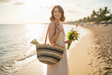 Shopping Tote Bag / Kiondo Basket/ Kiondo Beach Bag - Black and Tan