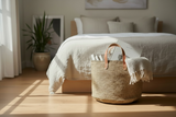 Mifuka Bag Beach sisal Bag Kiondo Kenya Fair Trade. D: 19: x H:10 With Straps 15"