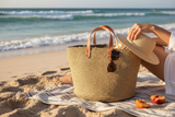 Mifuka Bag Beach sisal Bag Kiondo Kenya Fair Trade. D: 19: x H:10 With Straps 15"
