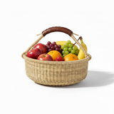 Haverst Woven Basket , Portable Garden Harvest Ghana Basket, for Picnic, Easter Eggs, Storage, Gathering Produce and eggs