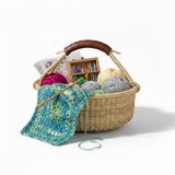Haverst Woven Basket , Portable Garden Harvest Ghana Basket, for Picnic, Easter Eggs, Storage, Gathering Produce and eggs