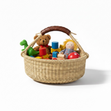 Haverst Woven Basket , Portable Garden Harvest Ghana Basket, for Picnic, Easter Eggs, Storage, Gathering Produce and eggs