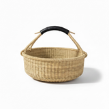 Haverst Woven Basket , Portable Garden Harvest Ghana Basket, for Picnic, Easter Eggs, Storage, Gathering Produce and eggs