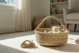 Haverst Woven Basket , Portable Garden Harvest Ghana Basket, for Picnic, Easter Eggs, Storage, Gathering Produce and eggs