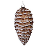 6.5" Brown/White Snowed Pine Cone Ornament Box - Set of 3