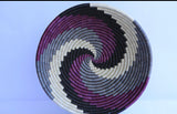 Rwanda Bowl  Basket- Purple & White & Grey Swirl