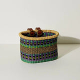 Bike Bicycle Basket - Purple & Green Stripes