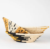 Trade Uganda African Bukedo Bowl  Black & Yellow 13" Across