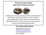 African Market Basket | Ghana Bolga Basket Dye Free black Handles 1 EA