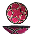 African Rwanda Woven Basket Pink Cherry