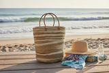 Mifuko Kiondo Kenya Bag - | Beach Bag| Shoppong Bag| Storage - Sand and White Cloud