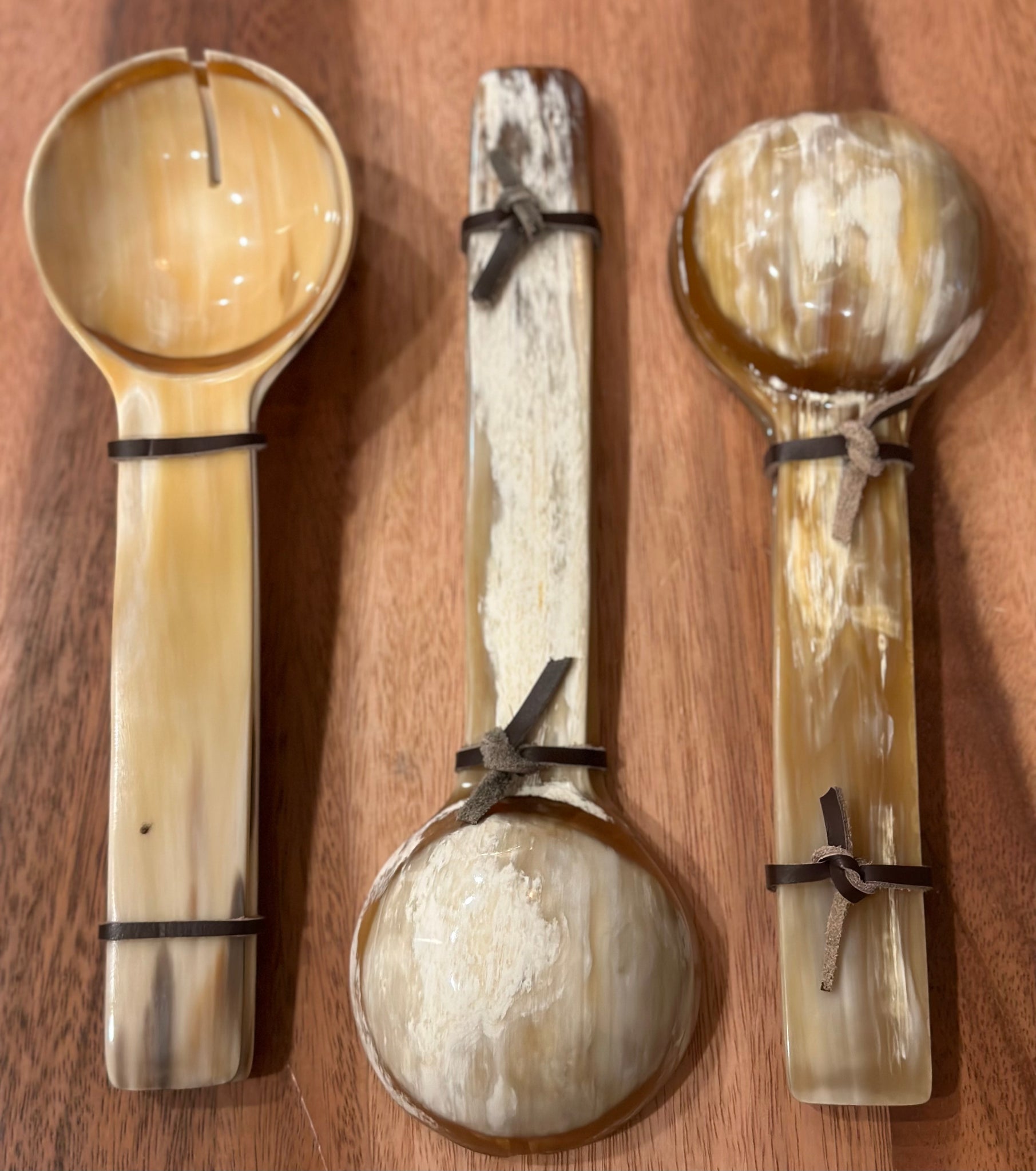 ANKOLE COW HORN SALAD OR SERVING SPOON SET OF 2 – THE AFRICAN HOME GOODS