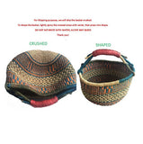 Ghana Pot Basket Blue & Fuchsia - diameter: 16"-18"; depth: 13"-15"