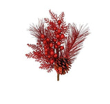 13" Glitter VP Ball/Berry/Cone Pick - Solid RED