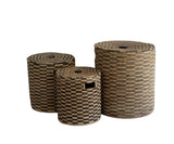 Woven Storage Basket With Lid:  Sunga Classic Storage Basket - Brown Pattern