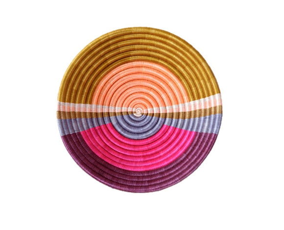 Rwanda African bowl - Mauve Stripe