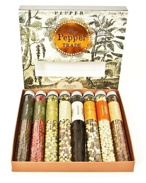The Pepper Trade Gourmet Peppercorn Blend Collection, 8 Pack Gift Set | Sampler Spice Gift Set, Use in Grinders