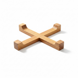 Handmade Teak or Iroko Wood Trivet Set of 2