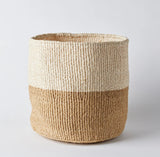 Kiondo Floor Sisal Storage Basket | Melange  Natural and Tan - Two Tone
