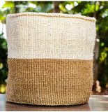 Kiondo Floor Sisal Storage Basket | Melange  Natural and Tan - Two Tone
