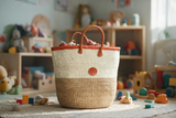 Mifuko Kiondo Kenya Bag - Two tone Beige and White  With Buckle