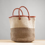 Mifuko Kiondo Kenya Bag - Two tone Beige and White