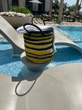 Mifuko Kiondo Kenya Bag - Yellow Mustard Black and White